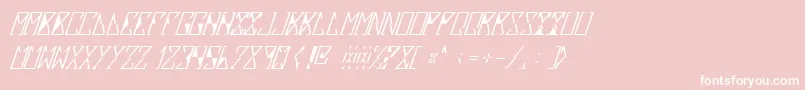 SlouxItalic-Schriftart – Weiße Schriften auf rosa Hintergrund