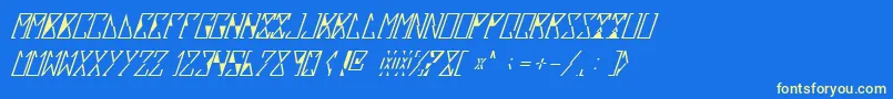 フォントSlouxItalic – 黄色の文字、青い背景