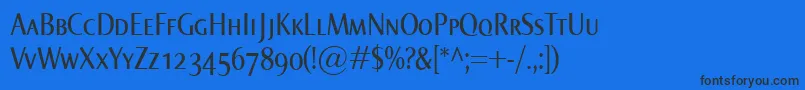 フォントNormaCondSmallcaps – 黒い文字の青い背景