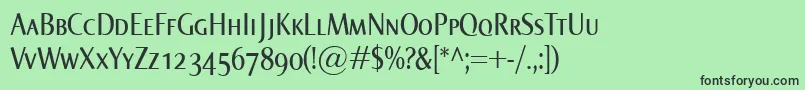 NormaCondSmallcaps Font – Black Fonts on Green Background