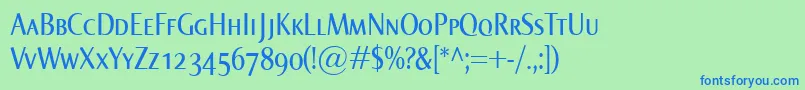 NormaCondSmallcaps Font – Blue Fonts on Green Background