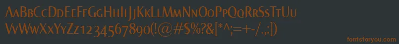 NormaCondSmallcaps Font – Brown Fonts on Black Background