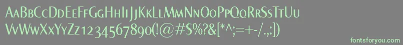 フォントNormaCondSmallcaps – 灰色の背景に緑のフォント