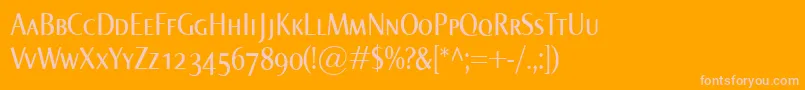 NormaCondSmallcaps Font – Pink Fonts on Orange Background