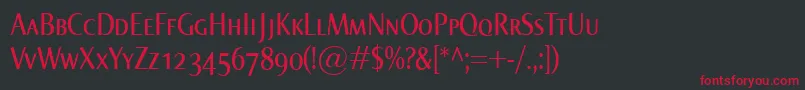 NormaCondSmallcaps Font – Red Fonts on Black Background