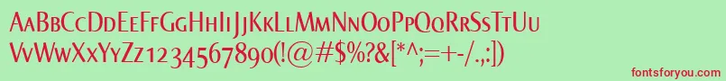 NormaCondSmallcaps Font – Red Fonts on Green Background