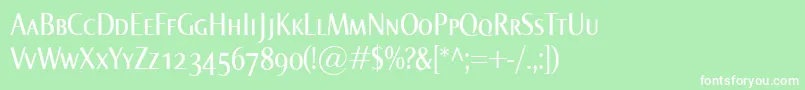 NormaCondSmallcaps Font – White Fonts on Green Background