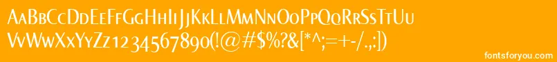NormaCondSmallcaps Font – White Fonts on Orange Background