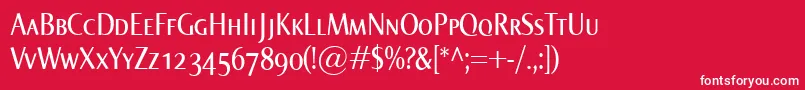 NormaCondSmallcaps Font – White Fonts on Red Background