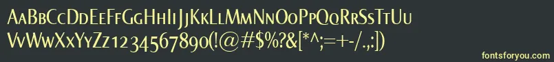 NormaCondSmallcaps Font – Yellow Fonts on Black Background