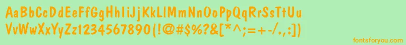 Dawncastle Font – Orange Fonts on Green Background