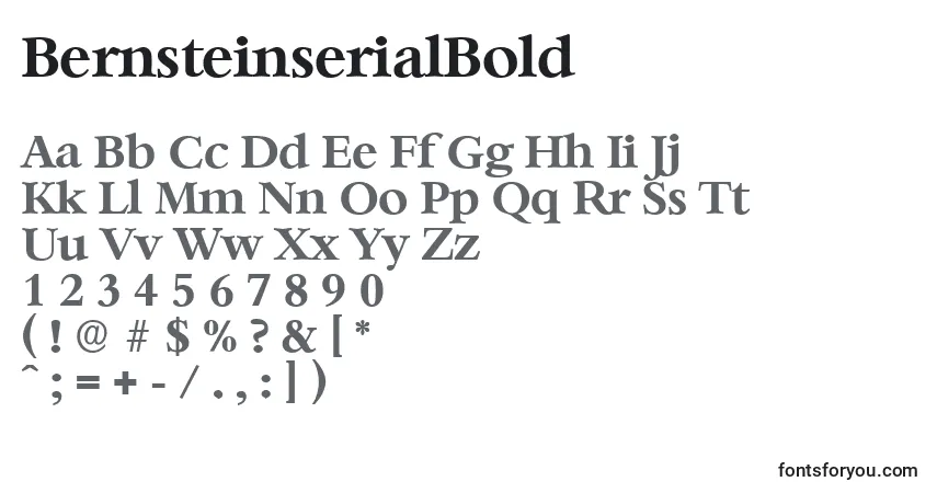 Czcionka BernsteinserialBold – alfabet, cyfry, specjalne znaki