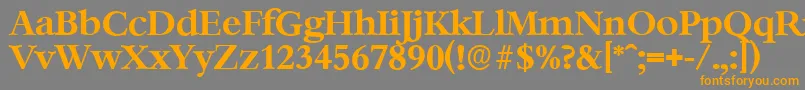 フォントBernsteinserialBold – オレンジの文字は灰色の背景にあります。