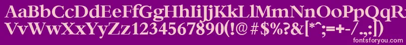 BernsteinserialBold Font – Pink Fonts on Purple Background