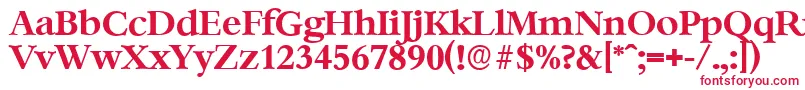 BernsteinserialBold-fontti – punaiset fontit valkoisella taustalla