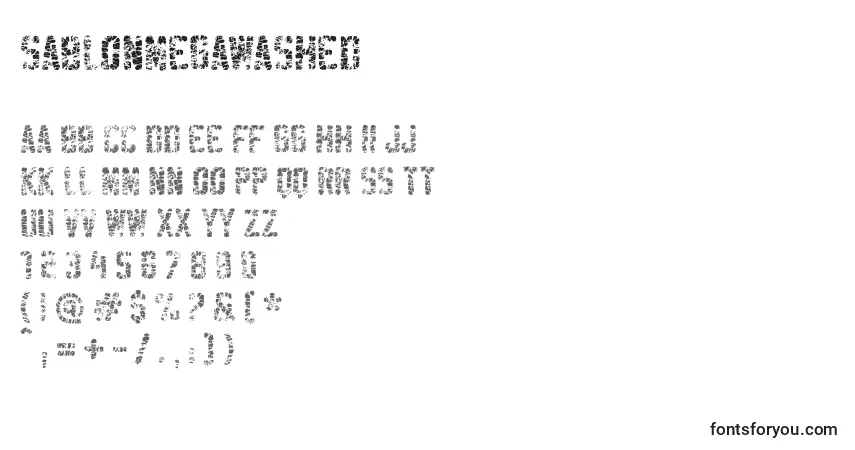 A fonte SablonMegaWashed – alfabeto, números, caracteres especiais
