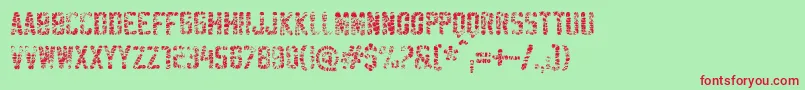 fuente SablonMegaWashed – Fuentes Rojas Sobre Fondo Verde
