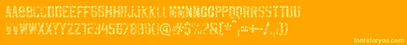 Шрифт SablonMegaWashed – жёлтые шрифты на оранжевом фоне