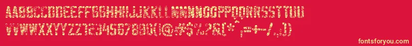 SablonMegaWashed Font – Yellow Fonts on Red Background