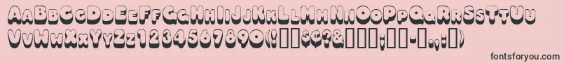 Oodlesscapsssk-Schriftart – Schwarze Schriften auf rosa Hintergrund