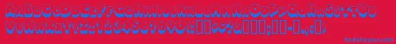 Oodlesscapsssk Font – Blue Fonts on Red Background