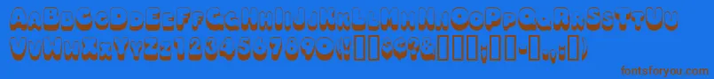 Oodlesscapsssk Font – Brown Fonts on Blue Background