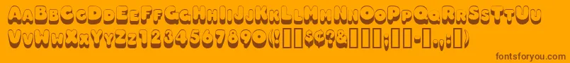 Oodlesscapsssk Font – Brown Fonts on Orange Background