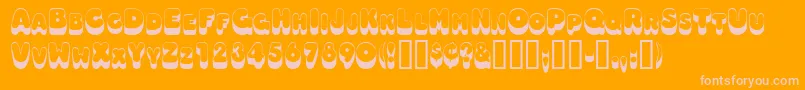 Oodlesscapsssk Font – Pink Fonts on Orange Background