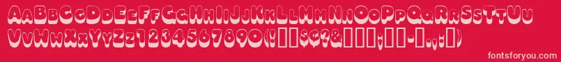 フォントOodlesscapsssk – 赤い背景にピンクのフォント