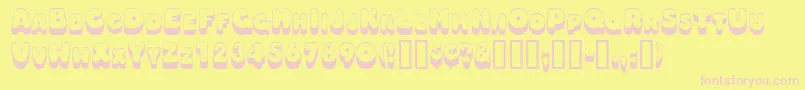 Oodlesscapsssk Font – Pink Fonts on Yellow Background