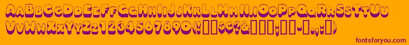 Oodlesscapsssk Font – Purple Fonts on Orange Background