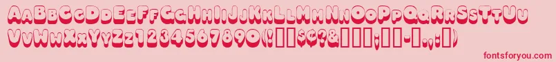 Oodlesscapsssk-Schriftart – Rote Schriften auf rosa Hintergrund