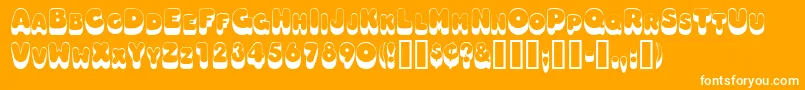 Oodlesscapsssk Font – White Fonts on Orange Background