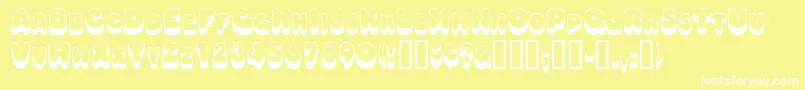 Oodlesscapsssk Font – White Fonts on Yellow Background