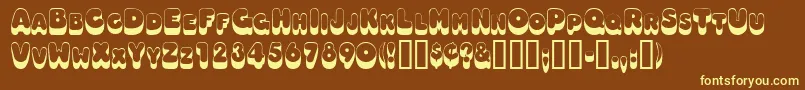 Oodlesscapsssk Font – Yellow Fonts on Brown Background