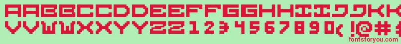 Gridilatia Font – Red Fonts on Green Background