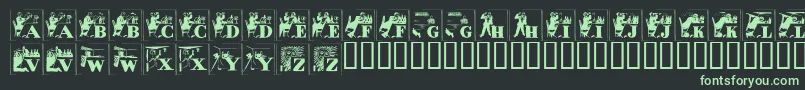 Alkoif-fontti – vihreät fontit mustalla taustalla