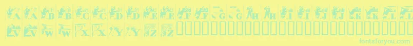 Alkoif Font – Green Fonts on Yellow Background