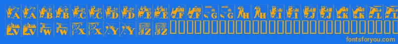 Alkoif Font – Orange Fonts on Blue Background