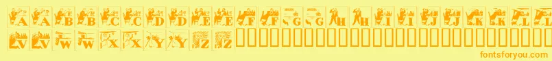 Alkoif Font – Orange Fonts on Yellow Background