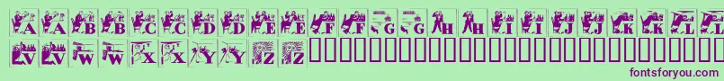 Alkoif Font – Purple Fonts on Green Background