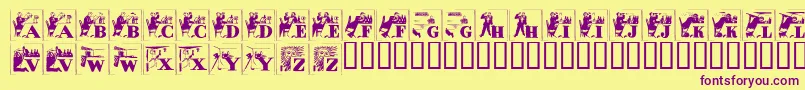 Alkoif Font – Purple Fonts on Yellow Background