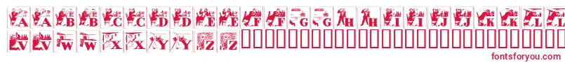 フォントAlkoif – 白い背景に赤い文字