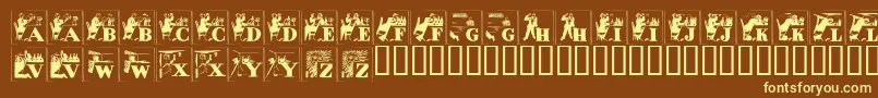 Alkoif Font – Yellow Fonts on Brown Background