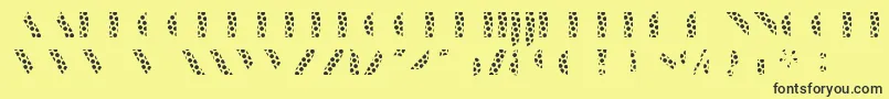 ManbowDots-Schriftart – Schwarze Schriften auf gelbem Hintergrund