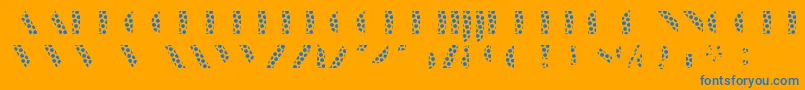 フォントManbowDots – オレンジの背景に青い文字