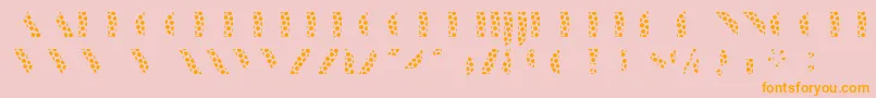 フォントManbowDots – オレンジの文字がピンクの背景にあります。
