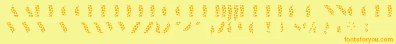 ManbowDots Font – Orange Fonts on Yellow Background