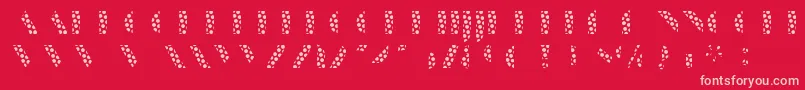 フォントManbowDots – 赤い背景にピンクのフォント