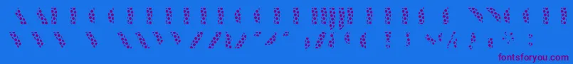 Czcionka ManbowDots – fioletowe czcionki na niebieskim tle